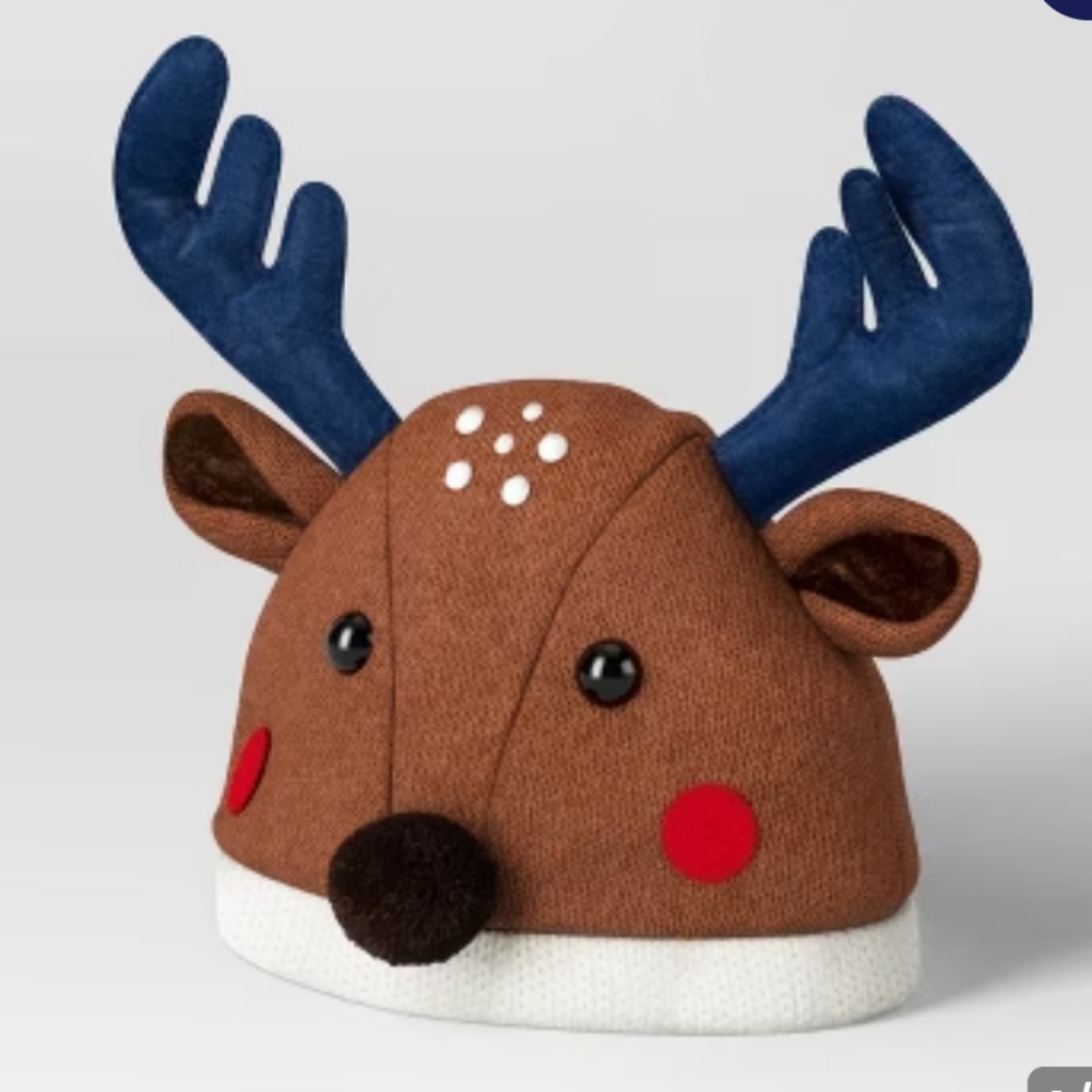 Reindeer Christmas Hat Men's Women's Holiday reindeer Knit Beanie
